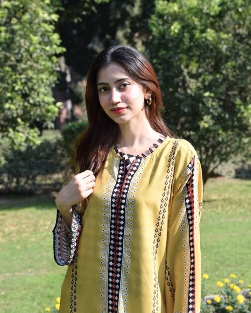 Premium Collection Yellow Blush 2pc CO-Ord Suit | Silky Lawn Luxury Outfit - Image 3