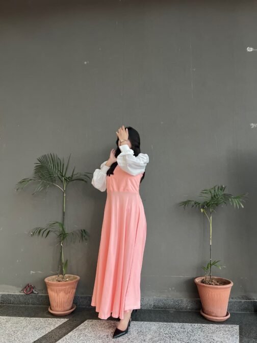 Hezal Soft Peach – Long Length Maxi | Elegant & Comfortable Maxi Dress - Image 4