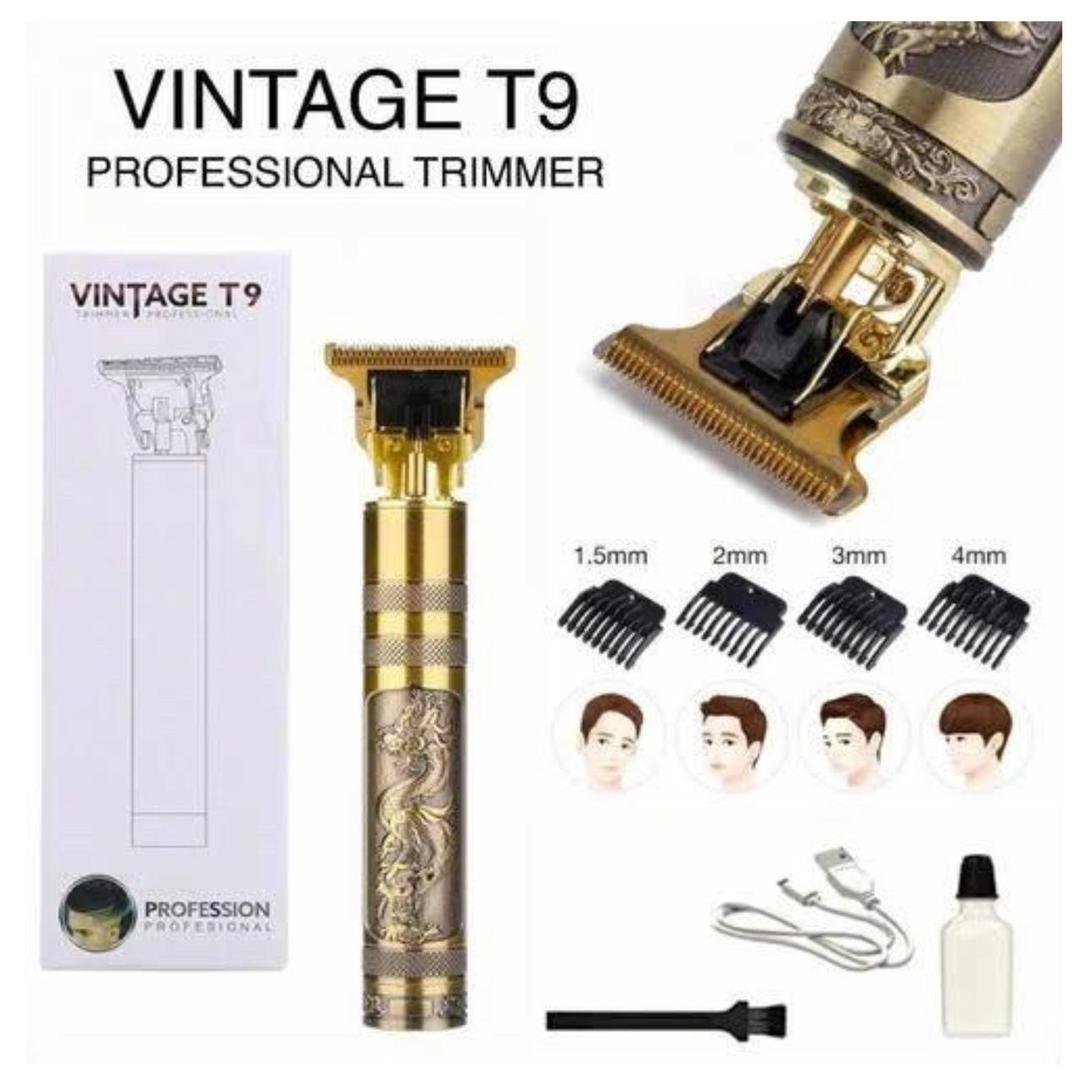 Buy Vintage T9 Hair Trimmer with USB charging, metal body and powerful blades. Perfect for beard and hair grooming. فاسٹ ڈلیوری Pakistan. Shop Now!