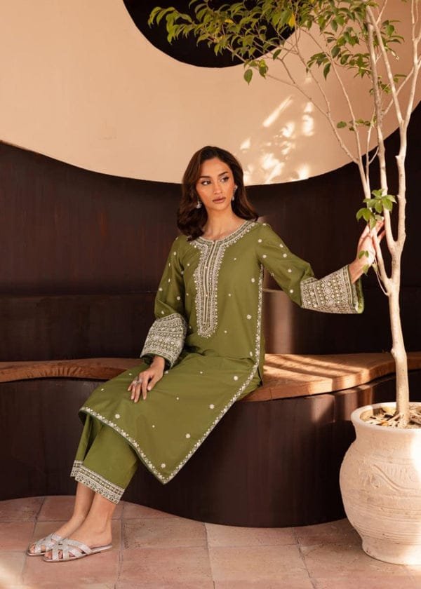 Premium Moon Embroidery 2PC Suit Sale - Image 2