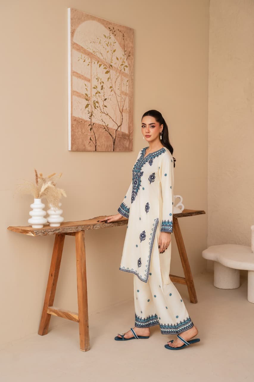 Premium Noor Elegance Embroidery 2PC Winter Dress Sale - Image 2