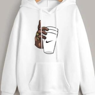 Men’s Cotton Printed Hoodie White Soft Cotton Graphic Sublimation