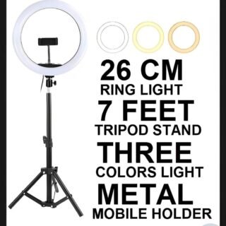 LED Ring Light with tripod stand and mobile holder for content creation
