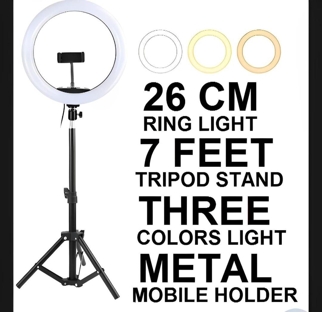 LED Ring Light with tripod stand and mobile holder for content creation