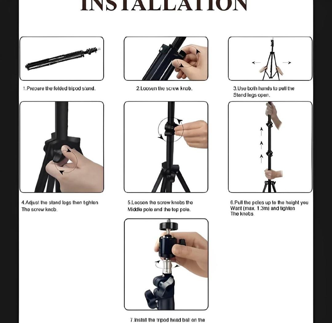 LED Ring Light with Tripod & Mobile Holder 3 Pc, Fast Delivery - Image 4