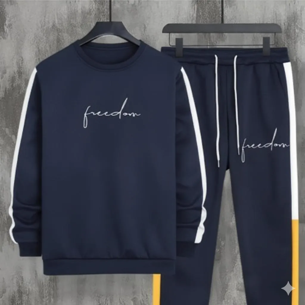 2 pcs mens dri fit printed track suit gym daily wear