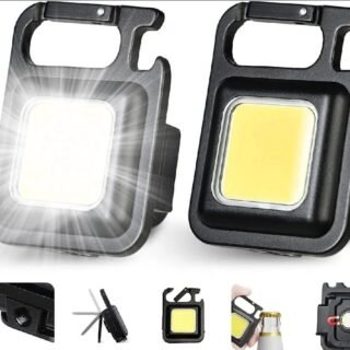 Mini LED Flashlight Keychain with COB Light and Rechargeable Battery