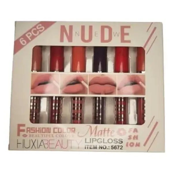 Nude Multicolor Matte Lip Gloss Pack of 6 High Pigmented Long Lasting