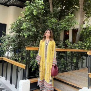 Yellow Blush 2Pc Co Ord Suit in Premium Silky Lawn Fabric for Women