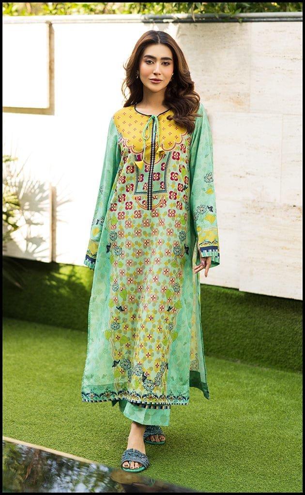 Yellow Blush 2Pc Co Ord Suit in Premium Silky Lawn Fabric for Women