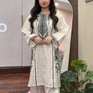 Dove Embroidered 2PC Summer Cotton Dress with Farshi Salwar