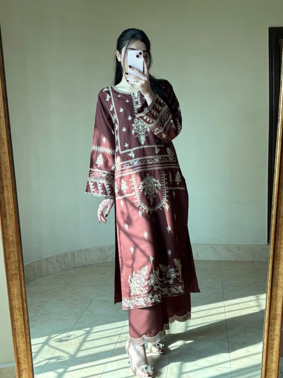 Elegant Libas Embroidery 2PC (Plazo) – Fast Delivery Pakistan - Image 6