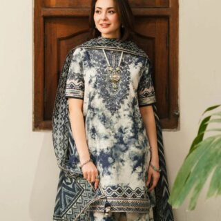 Hania Amir 3PC Premium Silk Dress with Digital Chiffon Dupatta