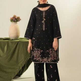 Zarqa Embroidered 3PC Plazo Cotton Lawn Stylish Eid Outfit