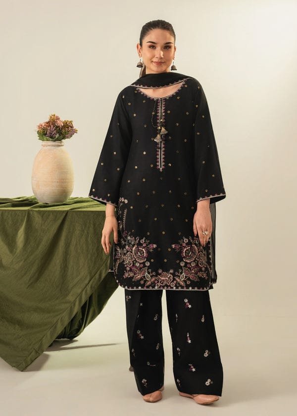 Zarqa Embroidered 3PC Plazo Cotton Lawn Stylish Eid Outfit