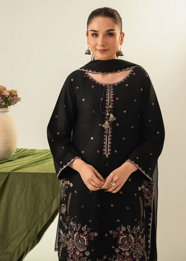 Elegant Zarqa Embroidered 3PC Plazo – Fast Delivery Festive Collection - Image 6