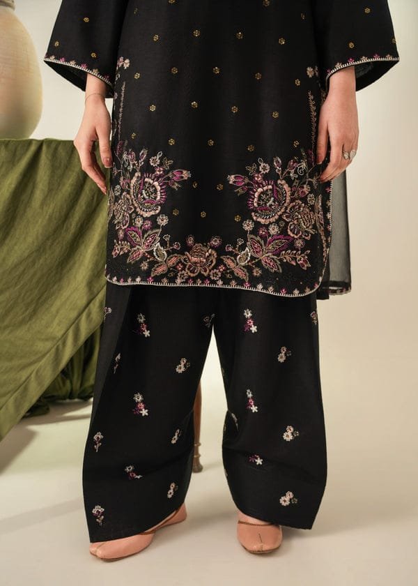 Elegant Zarqa Embroidered 3PC Plazo – Fast Delivery Festive Collection - Image 7