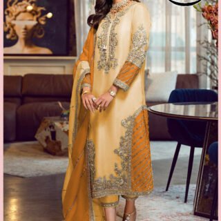 Sara Rohail Asghar organza embroidered suit luxury festive wear with dupatta and trouser