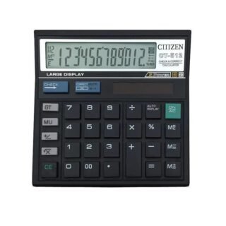 12 digit calculator large display black office school calculator