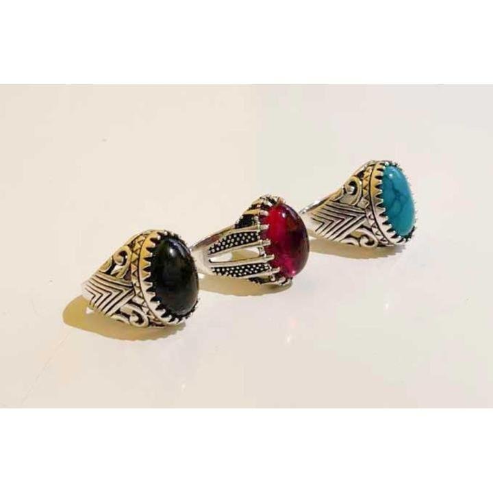 Elegant Turkish Design Stone Rings Set for Men - Image 2