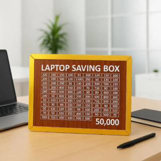 Wooden Laptop Saving Box 50K Brown Creative Money Saving Box