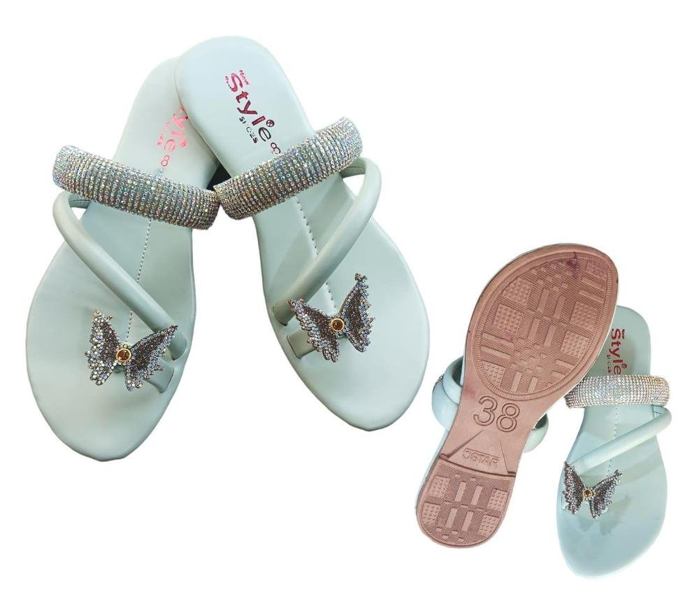 Elegant Grey Butterfly Flip Flops for Women Latest - Image 2