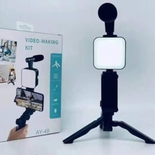 Portable Tripod Stand with Adjustable Brightness for Video & Photography
