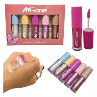 KS One glitter lip gloss set of 5 multicolor glossy shiny lip makeup