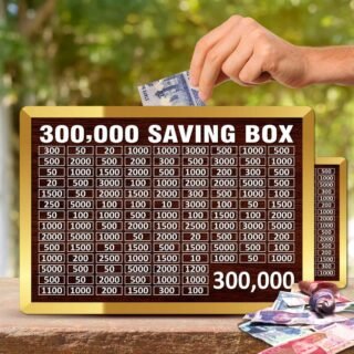 300000 saving challenge wooden box mdf acrylic money saving tracker pakistan