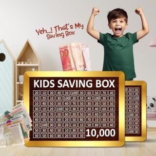 kids saving box 10000 challenge wooden mdf acrylic money box for children pakistan