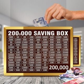 200000 saving challenge wooden box mdf acrylic money saving tracker pakistan
