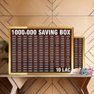 10 lakh saving box wooden MDF acrylic target chart money box Pakistan