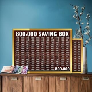 800000 pkr wooden saving box MDF acrylic target chart money box Pakistan