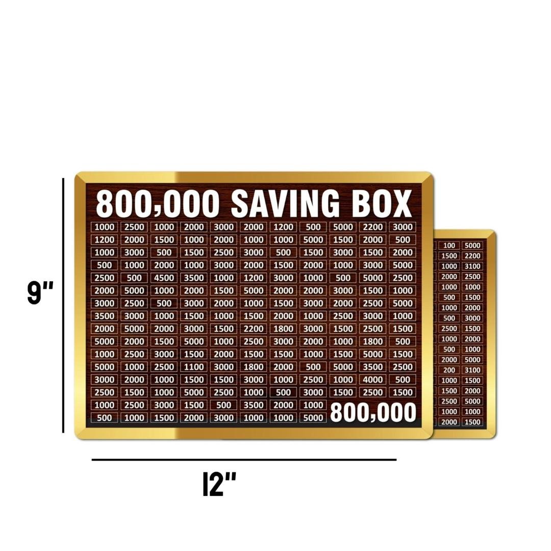 800000 PKR Wooden Saving Box with Target Chart MDF Money Box - Image 2