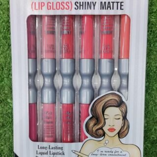 Matte shiny lip gloss pack of 6 multicolor hydrating smooth texture non sticky long lasting lip gloss Pakistan