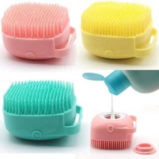 silicone soap brush scrubber dispenser soft bristle hygienic body cleaning tool