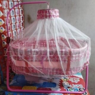 pink baby swing with mosquito net soft cradle kids sleeping swing pakistan
