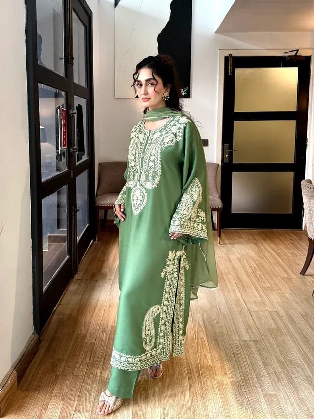 Elegant MAYA Embroidery 3PC Cotton Suit Premium Summer Wear - Image 2