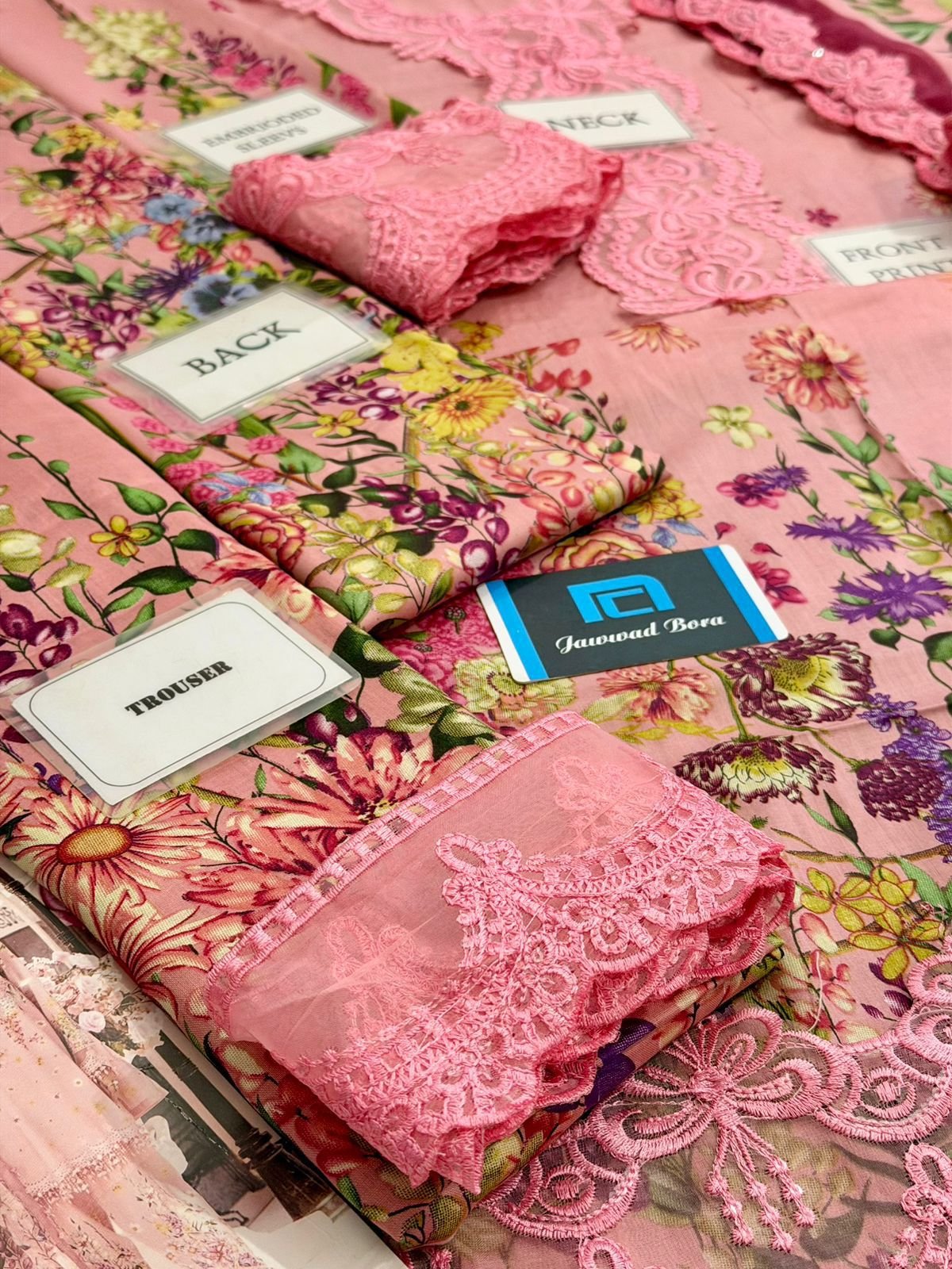 Maria B M Print Lawn 3PC Suit Printed Embroidered Summer Dress - Image 3