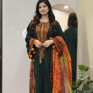 zargul embroidered 3pc lawn suit women pashmina digital dupatta festive wedding dress Pakistan