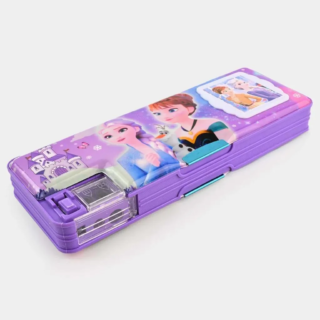 Frozen theme pencil box with calculator and sharpener