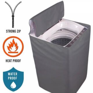 Grey waterproof washing machine cover for home use