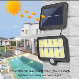 Solar wall light with motion sensor for outdoor use