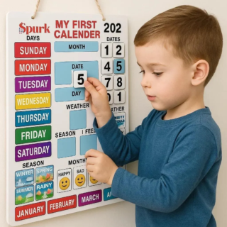 Kids Educational Calendar with weather and seasons tiles