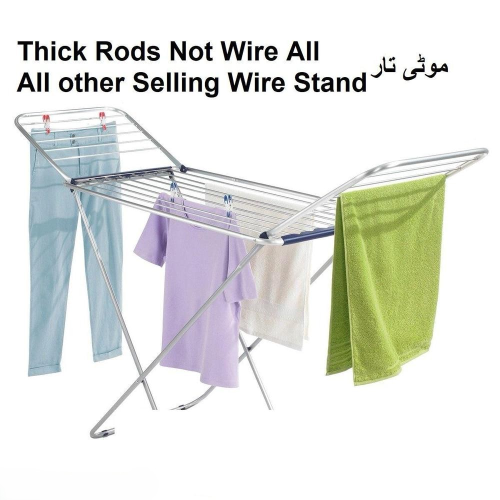Premium Laundry Stand Rust Proof Foldable Drying Rack 1 Stainless steel foldable laundry stand for balcony