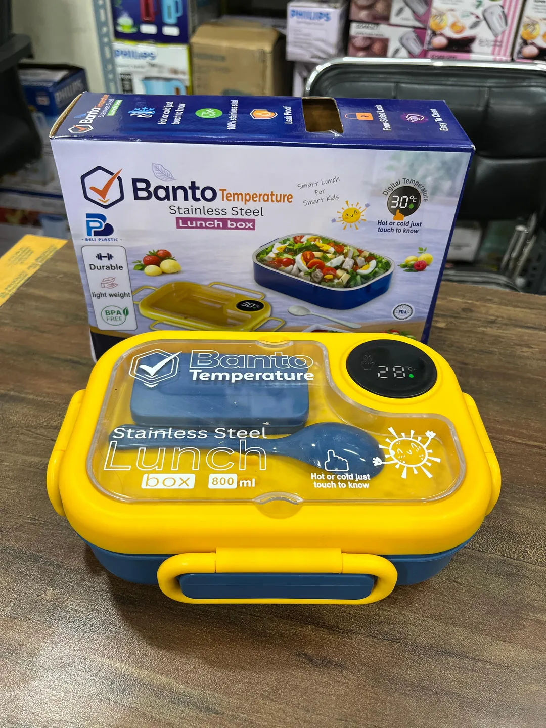 Premium Lunch Box with Temperature Display Best Leak Proof 1 Stainless steel lunch box with temperature display