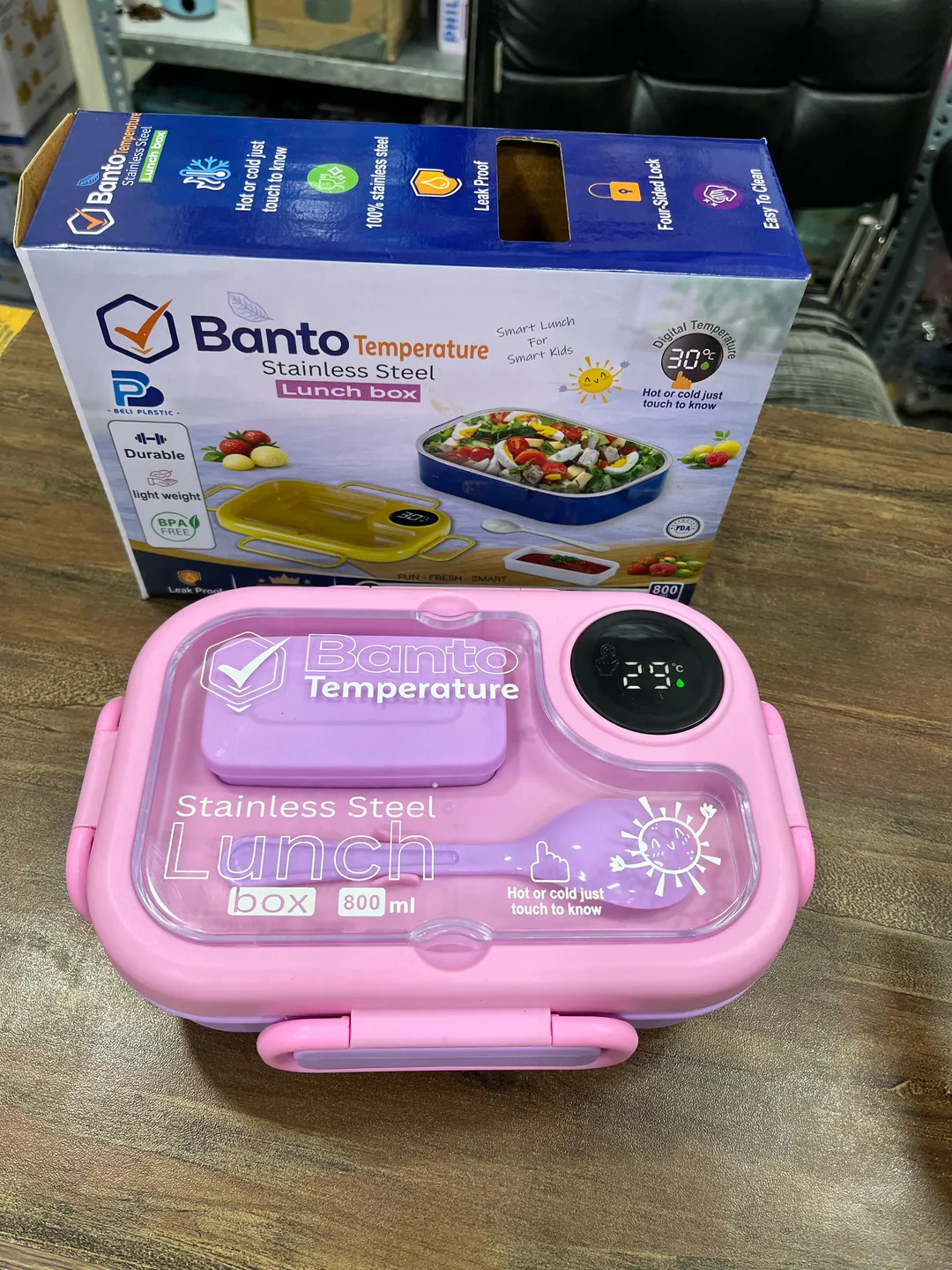 Premium Lunch Box with Temperature Display Best Leak Proof 4 Stainless steel lunch box with temperature display