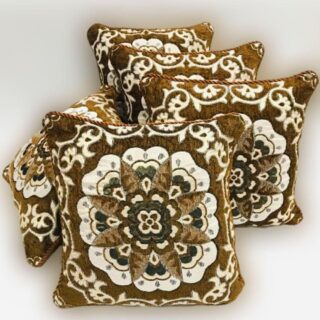 Velvet jacquard cushion covers floral brown design