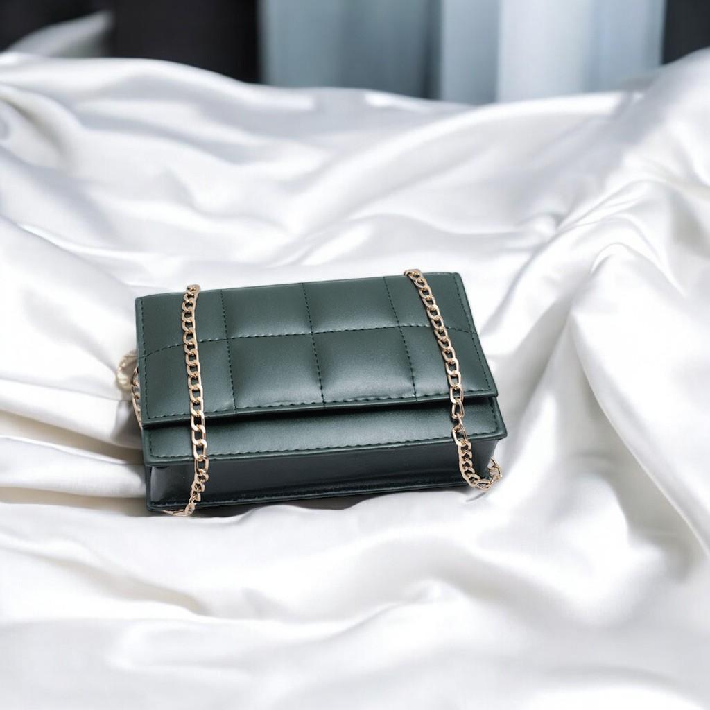 Premium Green Crossbody Bag for Girls Stylish Everyday Use 2 Green Crossbody Bag for girls with rose gold chain