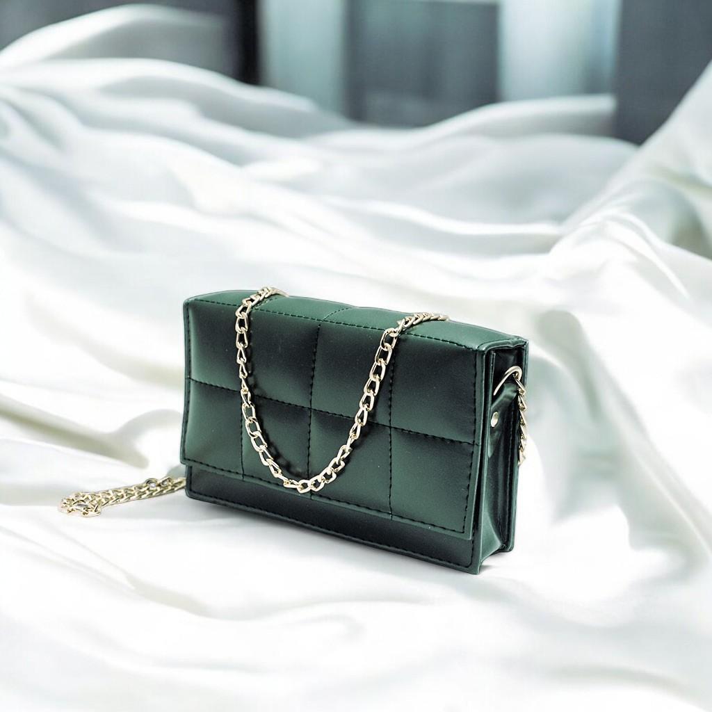 Premium Green Crossbody Bag for Girls Stylish Everyday Use 3 Green Crossbody Bag for girls with rose gold chain